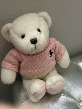 Ralph Lauren White Teddy Bear with Pink Sweater